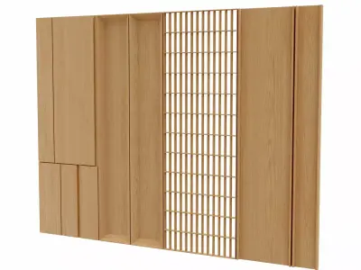 wood wall panel 3D model purchase