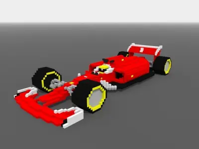 Pack 14 vehicles Voxel  Low-poly 3D model