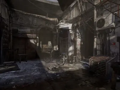 Old Building Door 3D model