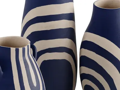 Keshi Vases Set Of 3 3D model