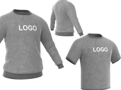 Sweatshirt T-Shirt Cloth Mockup 3D model