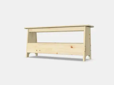 PERJOHAN Bench with storage Low-poly 3D model