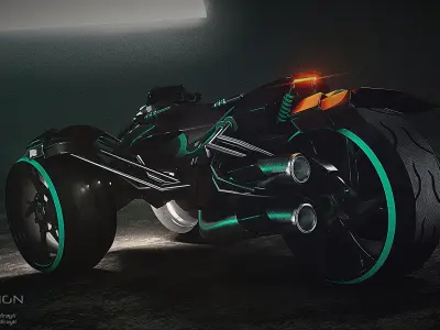 Cyberpunk Concept Motorcycle 3D model