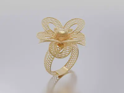 woman ring 3D print model 11