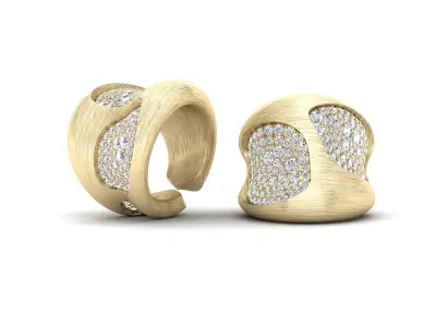  Elegant Diamond-Encrusted Rings 3D Design 3D print model