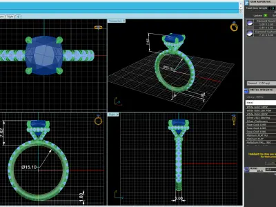 Pav Set Woman Engagement Ring 3D print model