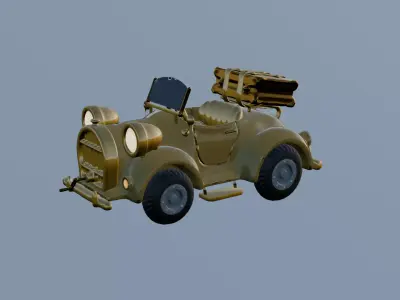 Vintage Military Jeep High Quality 3D Model  Low-poly 3D model
