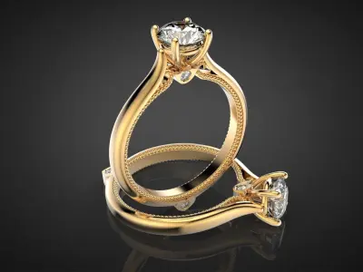 Engagement heart ring 16-20 sizes R29 3D print model