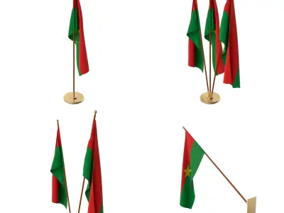 Burkina Faso Flag Pack 3D model