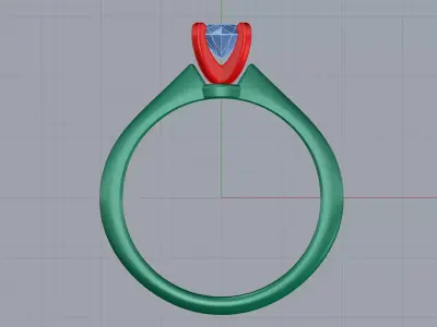 Solitaire Engagement Ring 3D print model 15