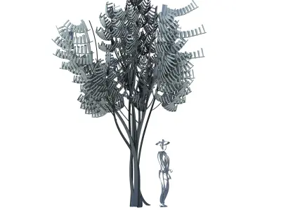 10 stylised representation of a medium sized trees S2 3D Model Collection