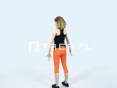 Essence 01I Animated Rigged Sports Teenage Girl Low-poly 3D model