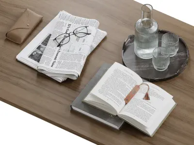 coffee table decor set002 3D model