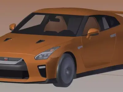2017 Nissan GTR R35  Low-poly 3D model