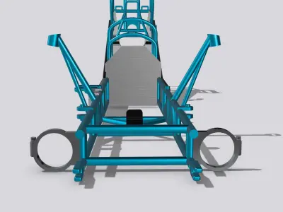 FUNNY CAR Funny Car Chassis Platform 2 options High Detail 3D print model