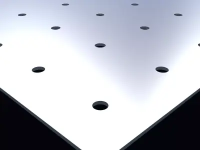 Perforated panel in straight pattern 3D Model Collection