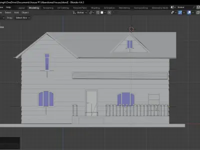 Abandoned house base model Low-poly 3D model
