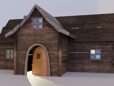 Christmas Hut  Low-poly 3D model