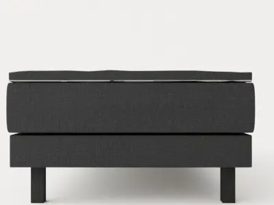 Royal Adjustable Continental Bed 90x200 Black Low-poly 3D model
