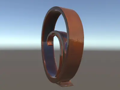 Modern Abstract Metal Sculpture Model Pack Low-poly 3D model