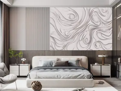 decor set wall panel wall relief mural CNC 52 3D model