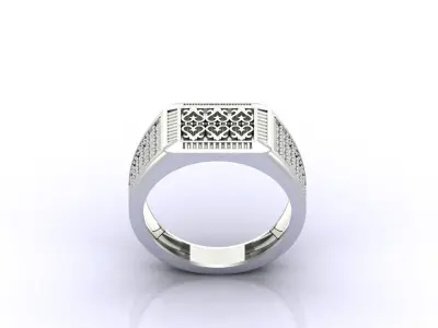 Print Ready STL 3DM  Gents Rings Diamond Men Ring  3D print model 33