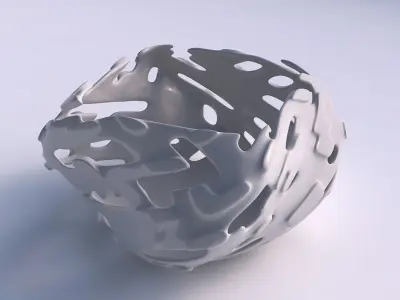 Bowl helix with smooth cuts and bulges   3D print model