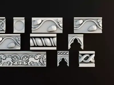 Ornament Pack Vol 9 - Baroque Gothic Medieval 3D model