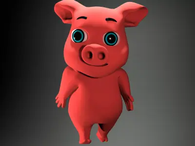 cartoon pig 3D model