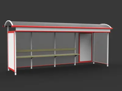 bus stop Low-poly 3D model buy