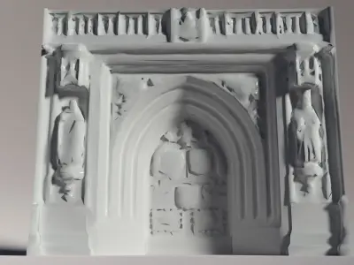 Photogrammetry Cathedral Main Door Low-poly 3D model
