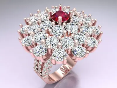 Diamond Ring - Womens Rings - N3595 3D print model