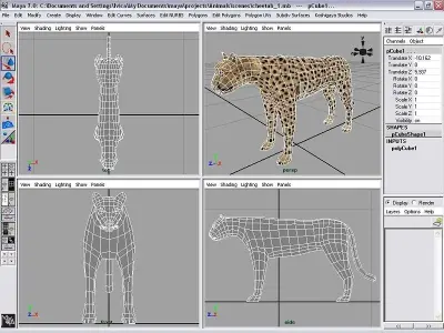 cheetah Low-poly 3D model