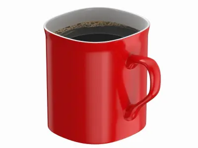 Coffee Mug Red With Coffee 3D model