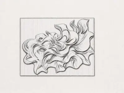 modern panel wall decor set wall relief mural CNC 91 3D model