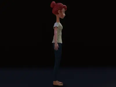 Catoon Woman - FULLY RIGGED Low-poly 3D model