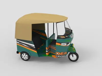 TukTuk Taxi Low-poly 3D model