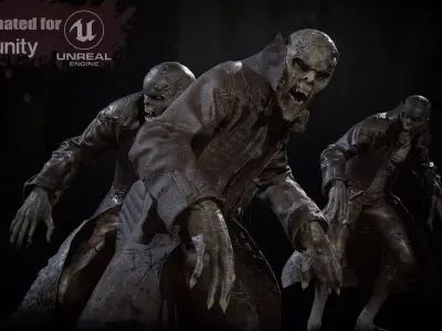 SuperZombie2 for pack Low-poly 3D model