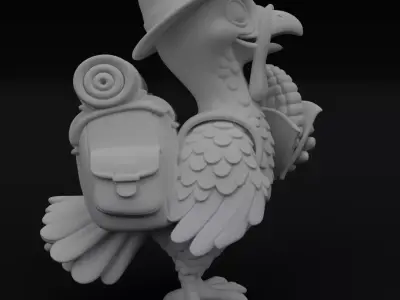 Turkey the Traveler Cute Thanksgiving day figurine for 3D print 3D print model