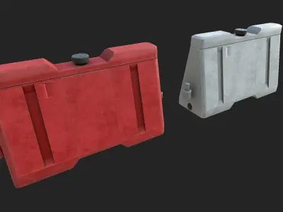 New Jersey barriers Low-poly 3D model