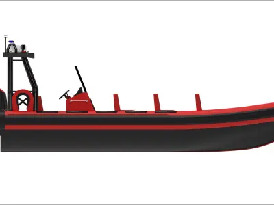 Red MOB Boat  Low-poly 3D model