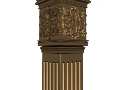 Column Capital 1303 Low-poly 3D model