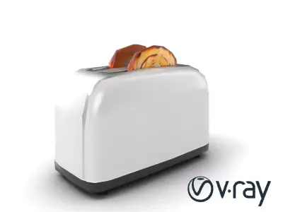 Stylish Toaster Chrome Finish Kitchen Appliance model pack Low-poly 3D model