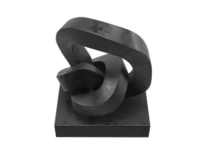 Cast Metal Abstract Sculpture 2 RH Low-poly 3D model