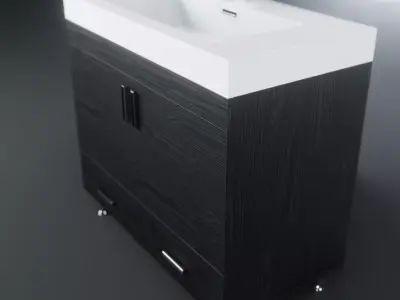 Ripley Collection 36 Single Modern Bathroom Vanity Set Black 3D model