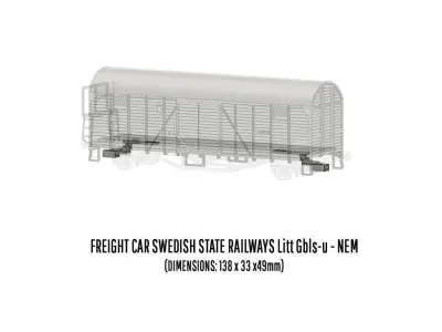 ROLLS-0024 Swedish SJ Litt Gbls-u Freight Car H0-scale 3D print model