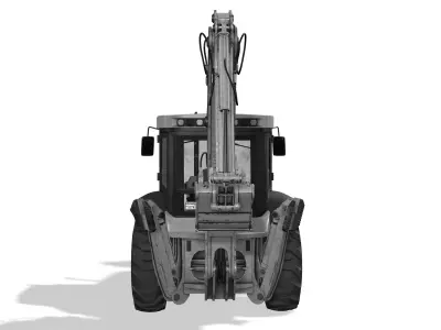 Backhoe Low-poly 3D model