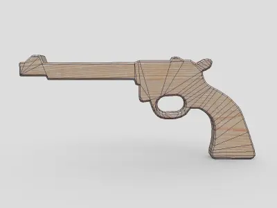 Wooden Toy Gun 3 Low-poly 3D model