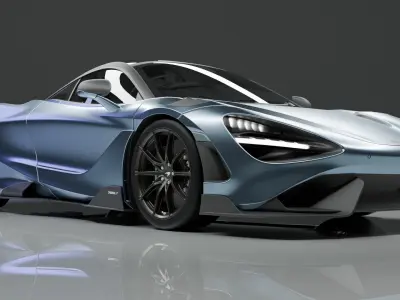 High Quality McLaren 765L With Interior 3D Model 3D model