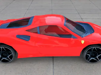 Ferrari F8 Low-poly 3D model